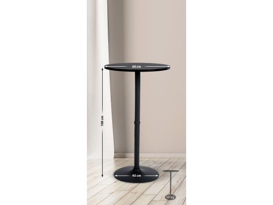Vente Unique Table Haute De Bar - Rond Ø 60 Cm - Bois - Noir / Noir - Rund