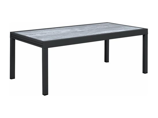 vente unique Table jardin en aluminium extensible "Lagos" - 200/320 x 105 x 76 cm - Gris