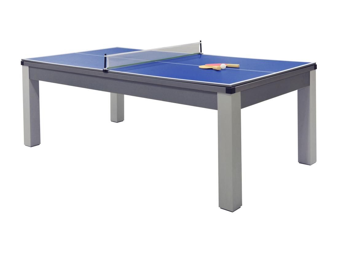 Vente Unique Table Transformable - Billard & Ping-pong BALTHAZAR - 213*112*81.5cm - Gris