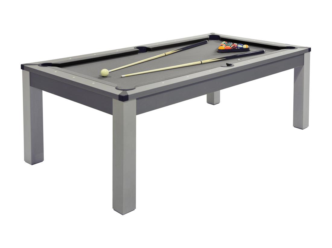 Vente Unique Table Transformable - Billard & Ping-pong BALTHAZAR - 213*112*81.5cm - Gris