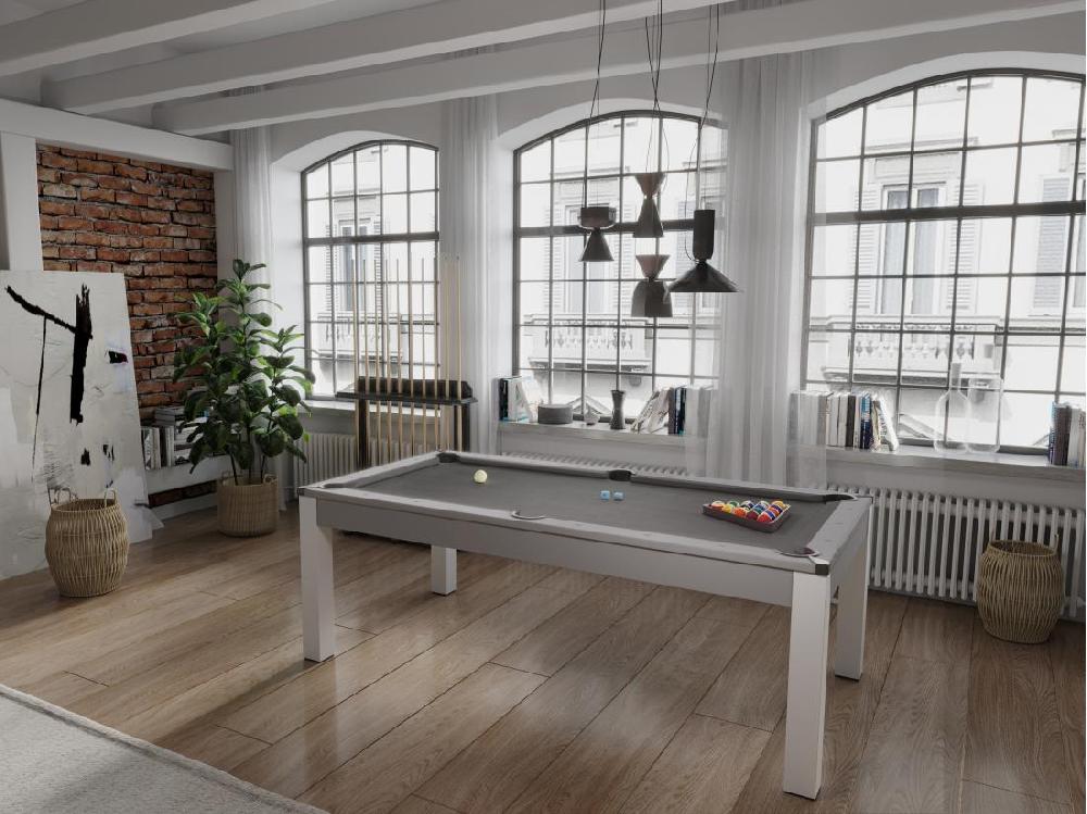 vente unique Table transformable - Billard & Ping-pong BALTHAZAR - 213*112*81.5cm - Gris