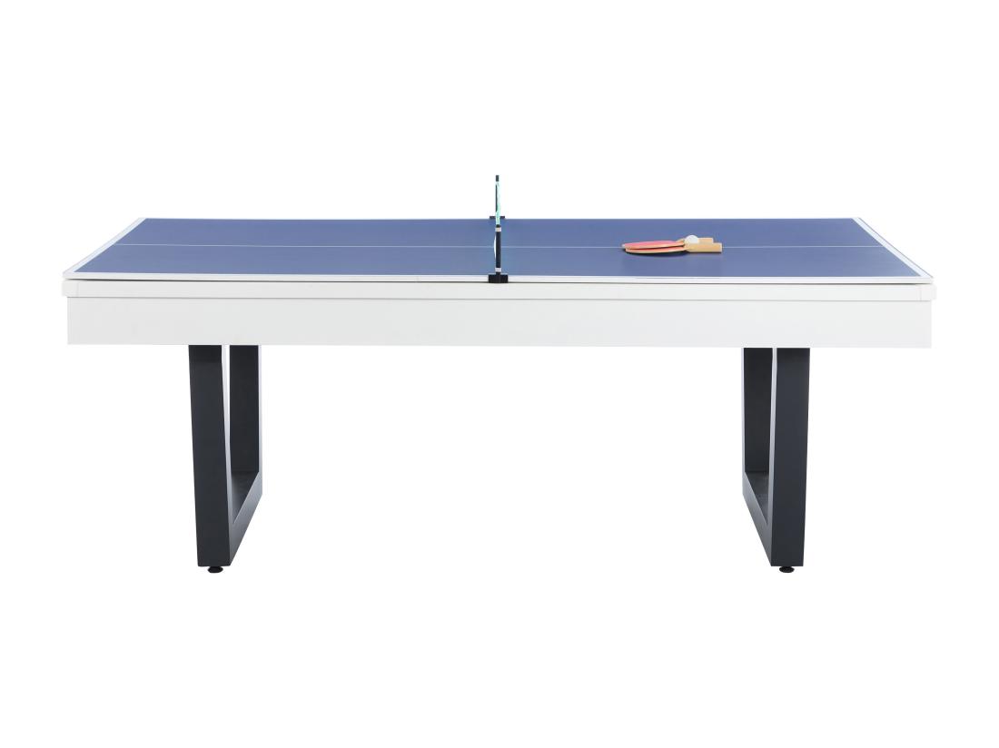 Vente Unique Table Transformable - Billard & Ping-pong - Coloris Blanc Et Noir - L213 4 X P111 8 X H78 5 Cm - MELIAN
