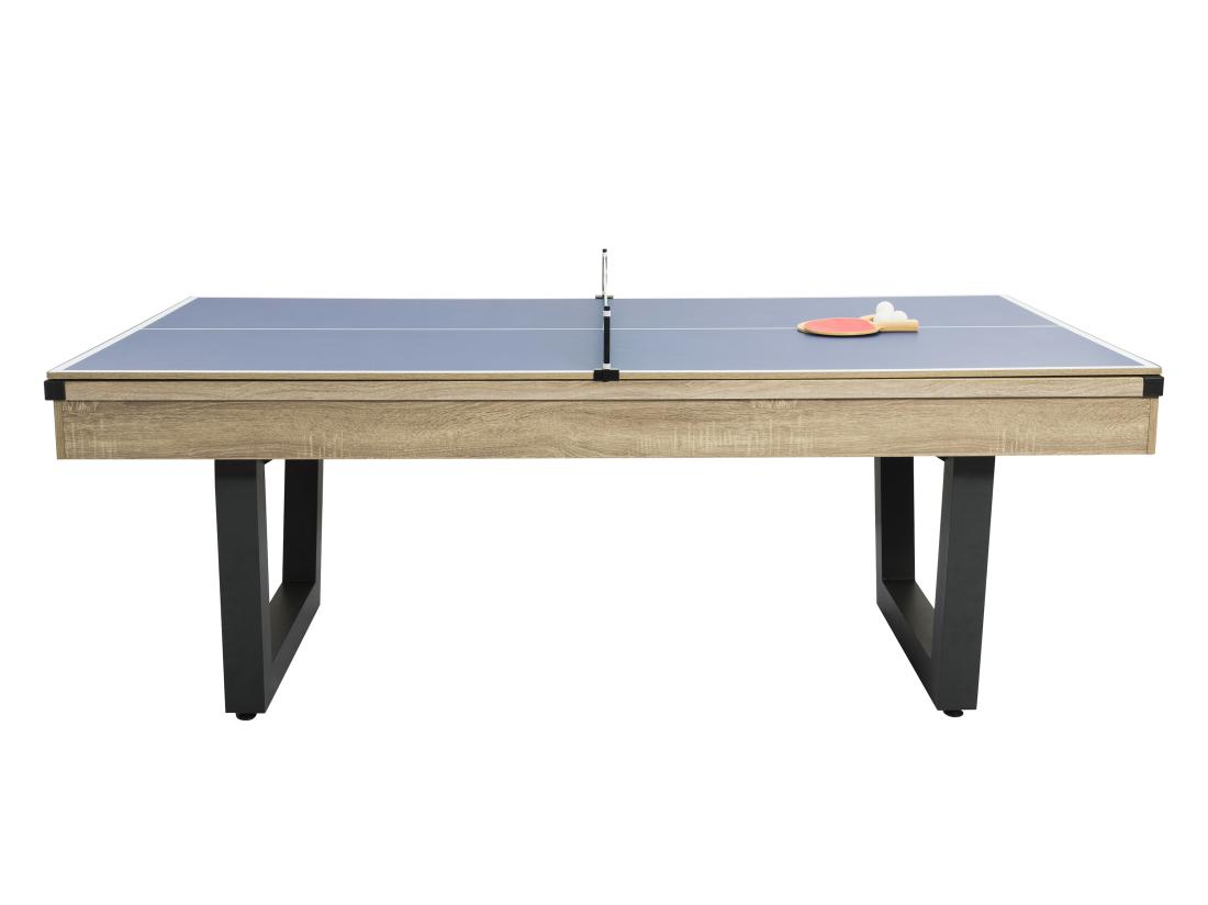Vente Unique Table Transformable - Billard & Ping-pong - Coloris Naturel Clair Et Noir - L213 4 X P111 8 X H78 5 Cm - MELIAN