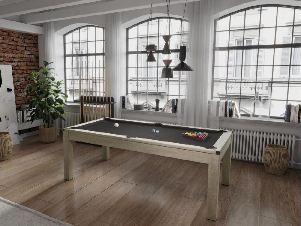 Vente Unique Table Transformable Billard & Ping-pong - Coloris Naturel Clair - L182 X L102 X H80 Cm - HENK