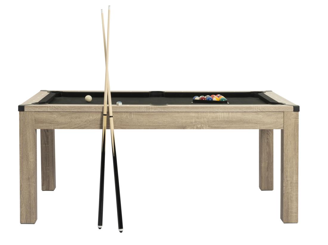 Vente Unique Table Transformable Billard & Ping-pong - Coloris Naturel Clair - L182 X L102 X H80 Cm - HENK