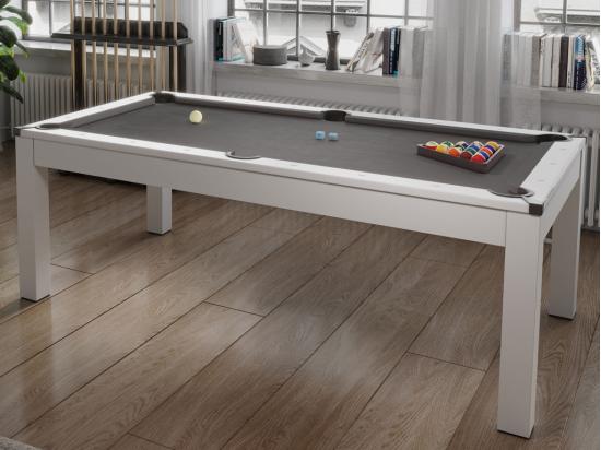 vente unique Table transformable blanche - Billard & Ping-pong - L182 x l102 x H80 cm - HENK