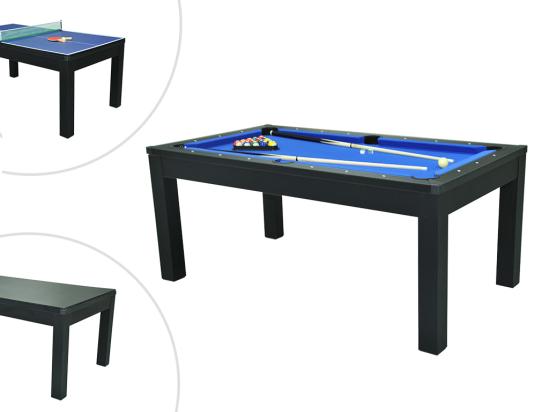 Vente Unique Table Transformable Noire - Billard & Ping-pong - L182 X L102 X H80 Cm - SOUSA