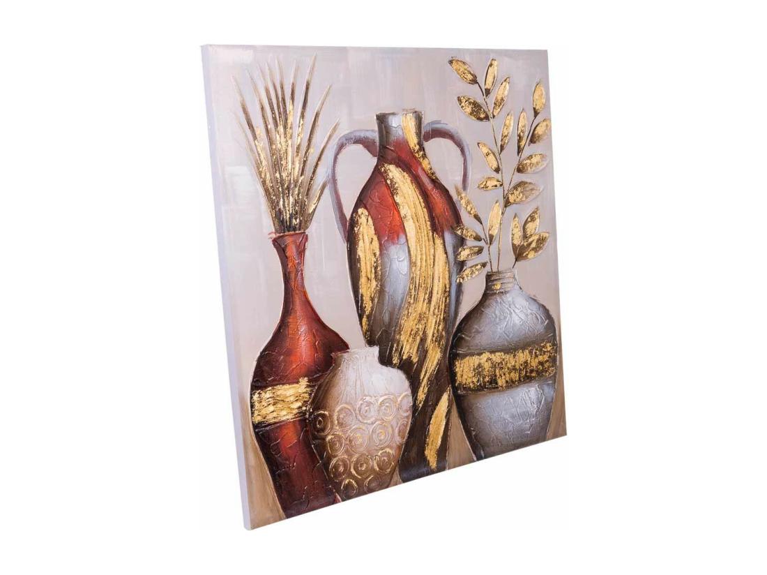 Vente Unique Tableau En Relief Peint à La Main 100x100x3h