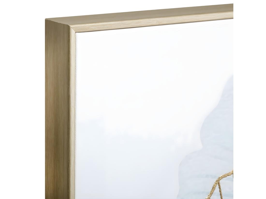 Vente Unique Tableau Toile Murale Encadrée Imprimée Ginko Avec Relief 58 X 58 Cm