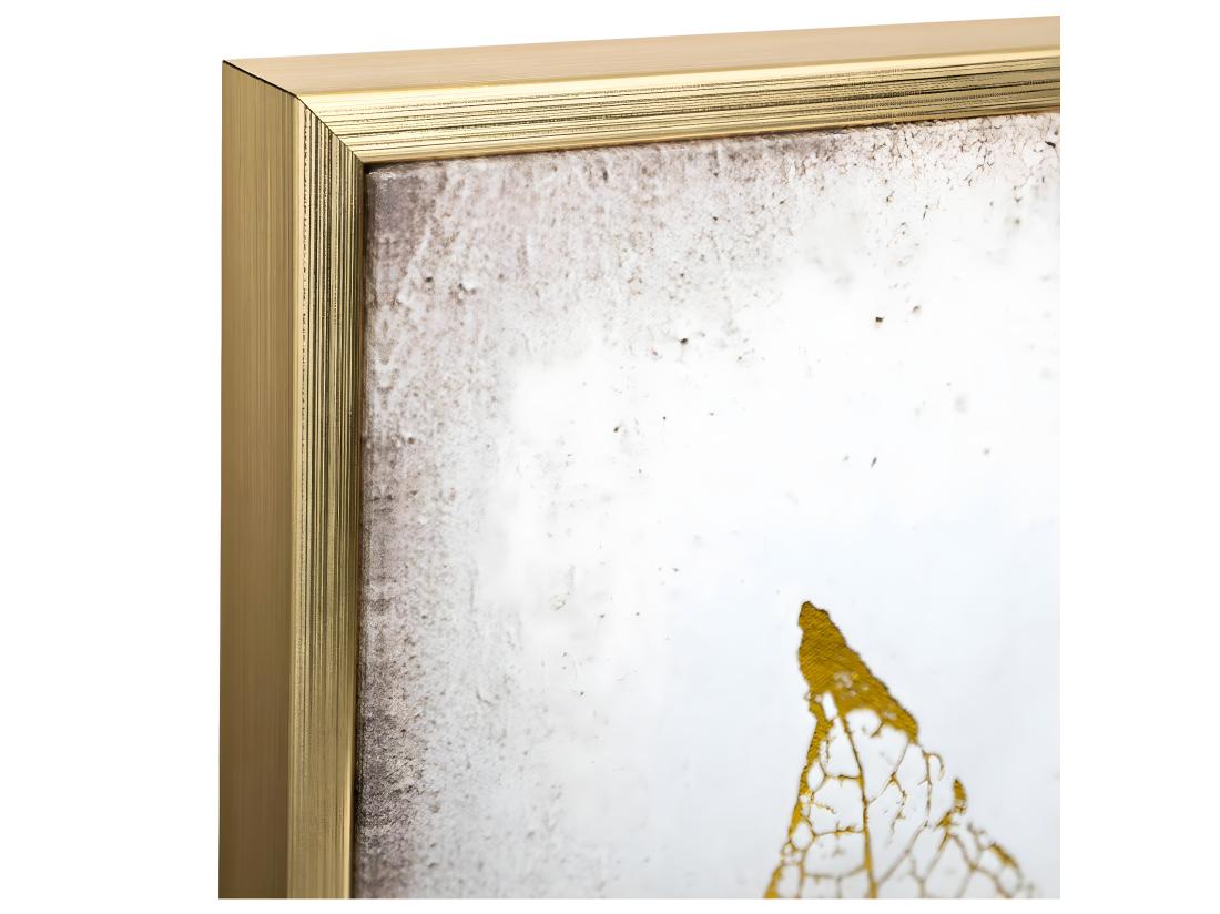 Vente Unique Tableau Toile Murale Encadrée Imprimée Plumes 58 X 58 Cm