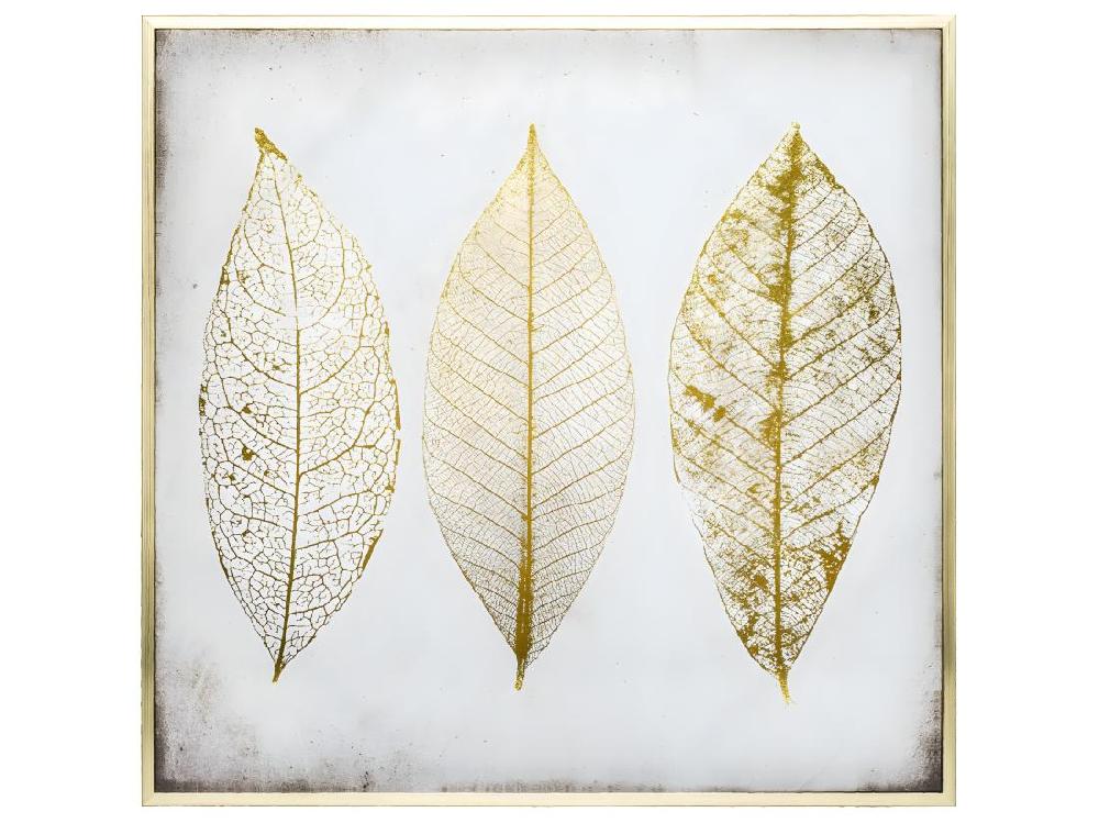 Vente Unique Tableau Toile Murale Encadrée Imprimée Plumes 58 X 58 Cm