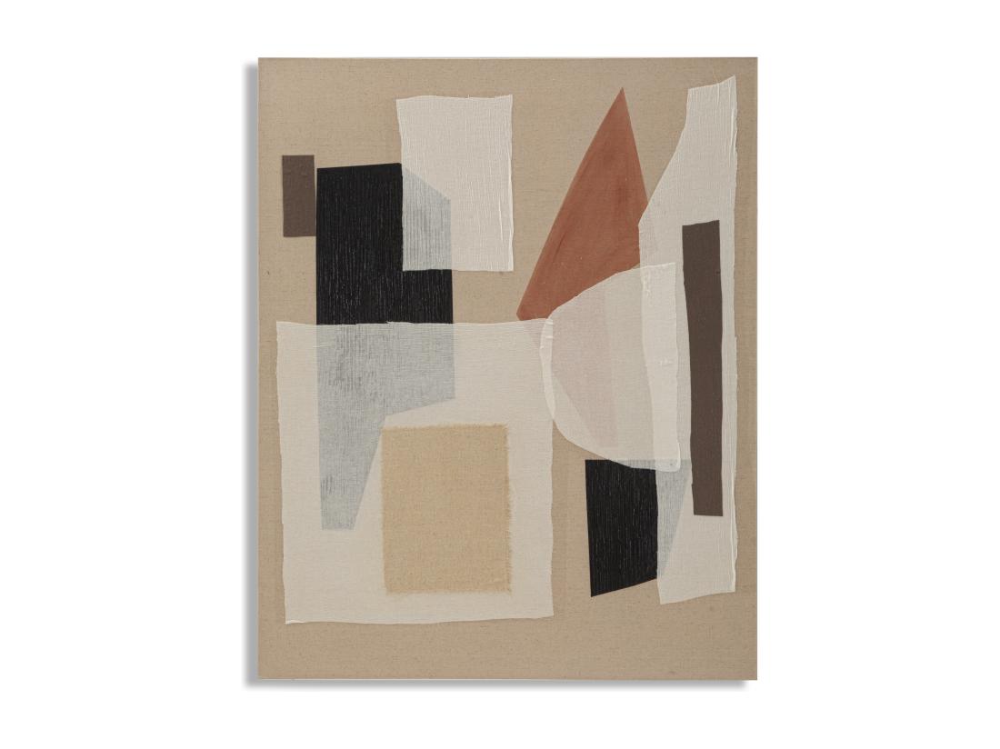 vente unique Tableau Toile sur Bois - Design Abstrait avec Applications - Modèle Redy -A- 80x2 8x100 cm - Décoration Murale Moderne