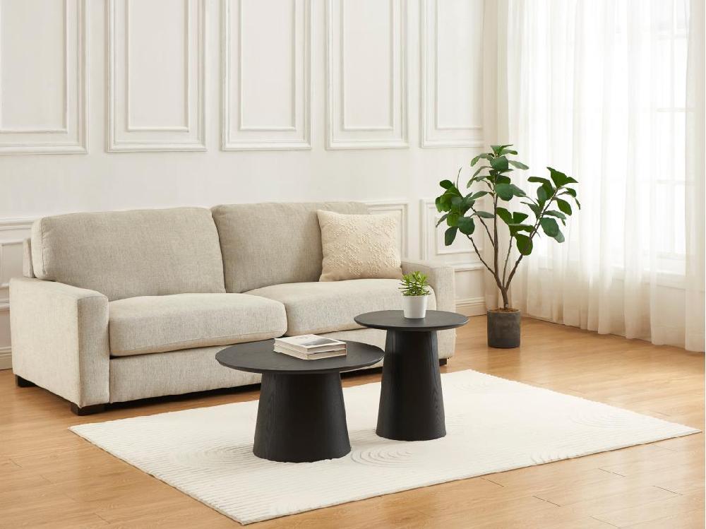 vente unique Tables basses gigognes placage chêne - Noir - PIARI