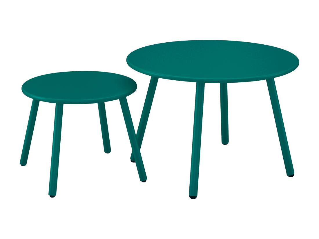 Vente Unique Tables Gigognes De Jardin En Métal - Bleu Canard - MIRMANDE De MYLIA