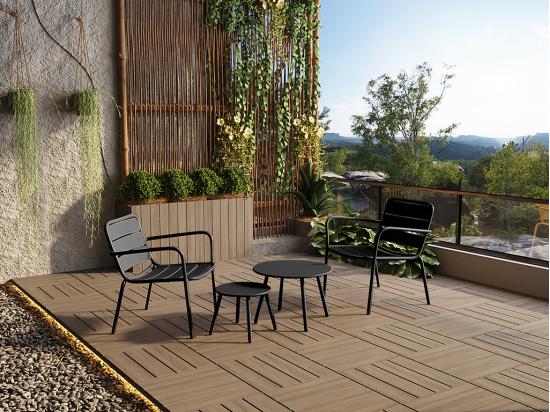 Vente Unique Tables Gigognes De Jardin En Métal - Noir - MIRMANDE De MYLIA