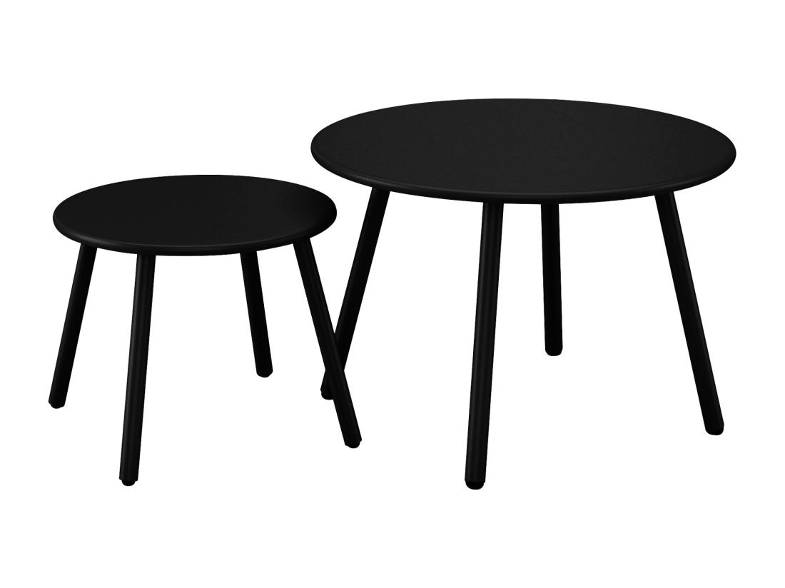 Vente Unique Tables Gigognes De Jardin En Métal - Noir - MIRMANDE De MYLIA
