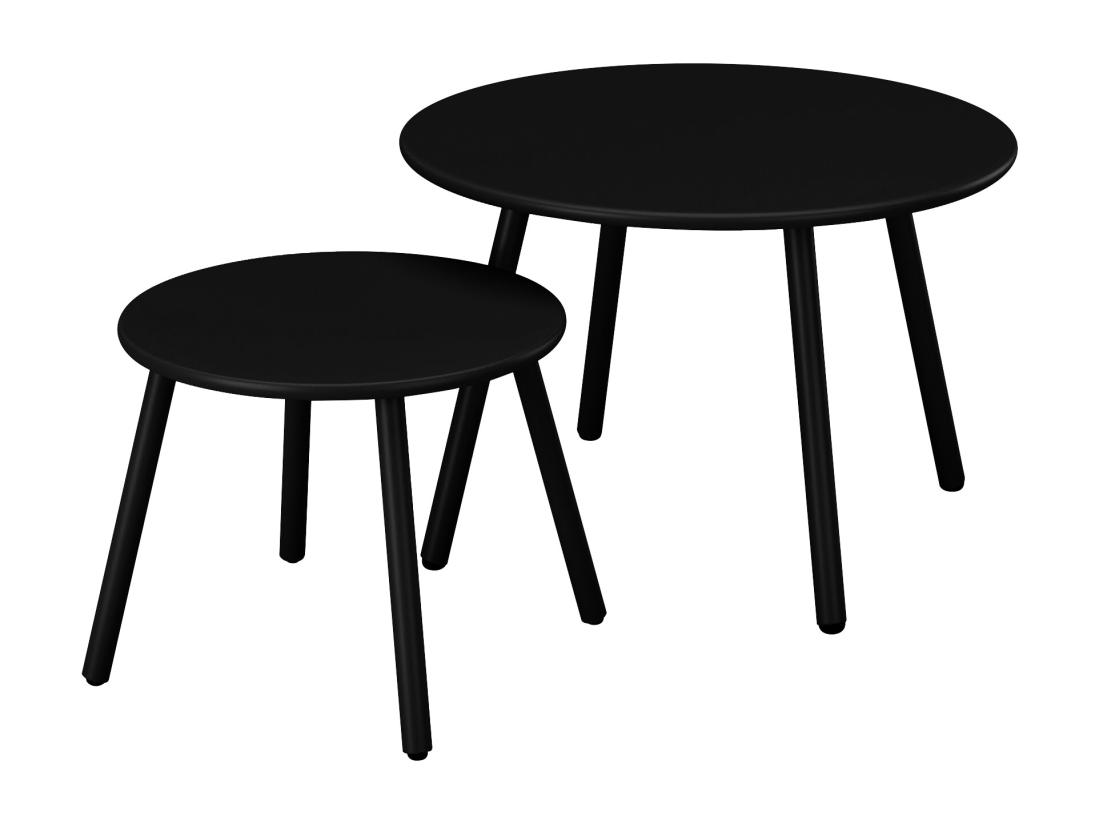 vente unique Tables gigognes de jardin en métal - Noir - MIRMANDE de MYLIA