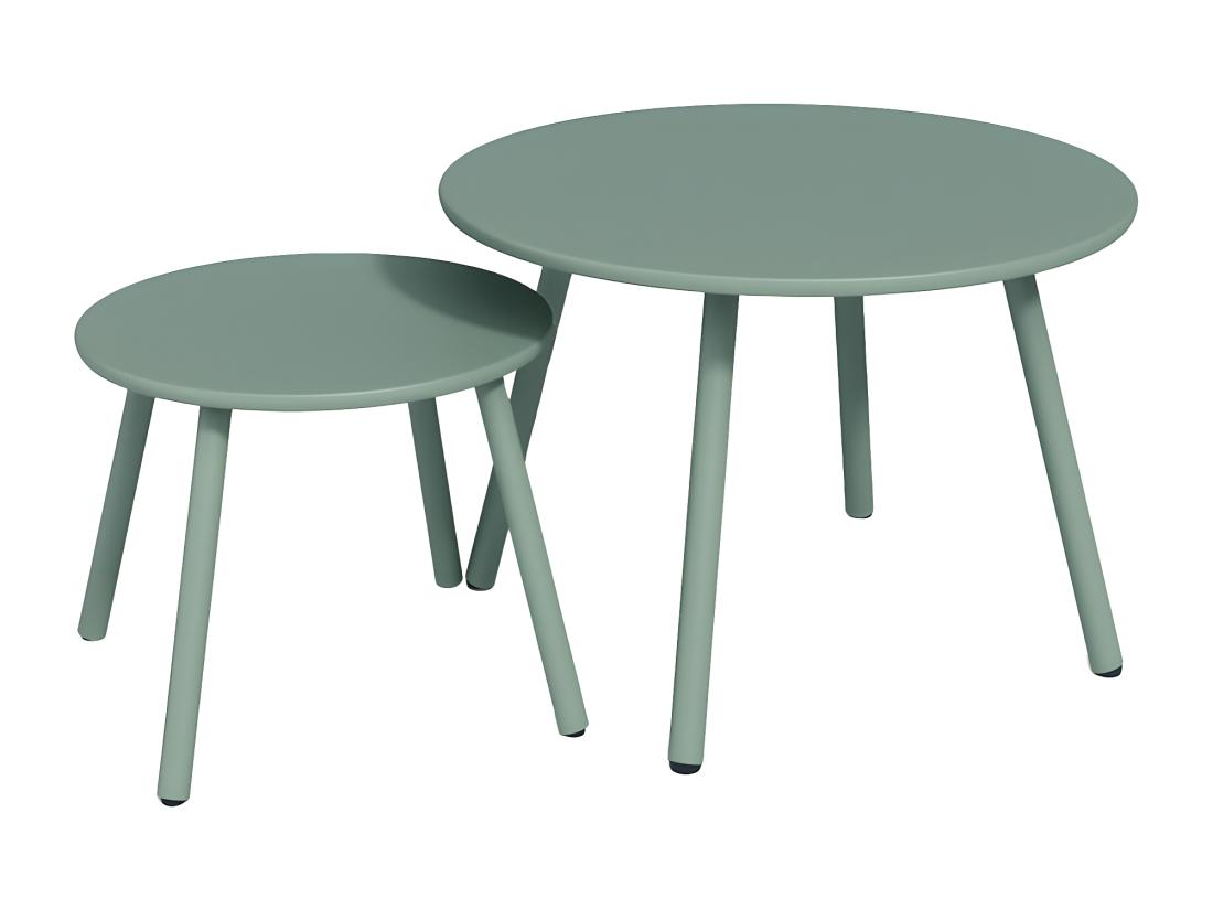 vente unique Tables gigognes de jardin en métal - Vert amande - MIRMANDE de MYLIA