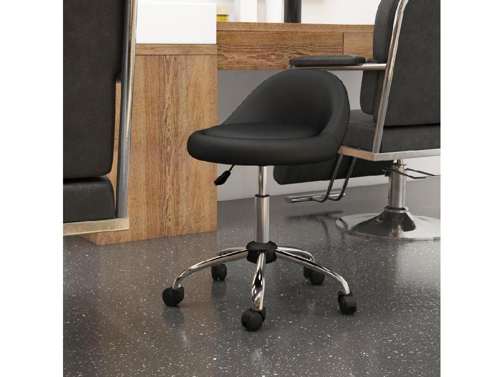Vente Unique Tabouret à Roulettes Tabouret De Travail Pivotant 360° Réglable Noir