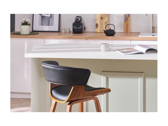 Vente Unique Tabouret De Bar Design Blanc Et Bois Clair H65 Cm SYRAH