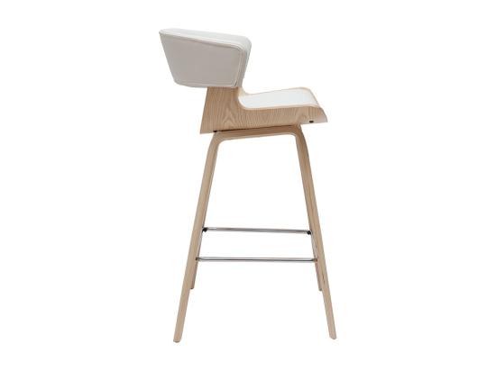 Vente Unique Tabouret De Bar Design Blanc Et Bois Clair H65 Cm SYRAH