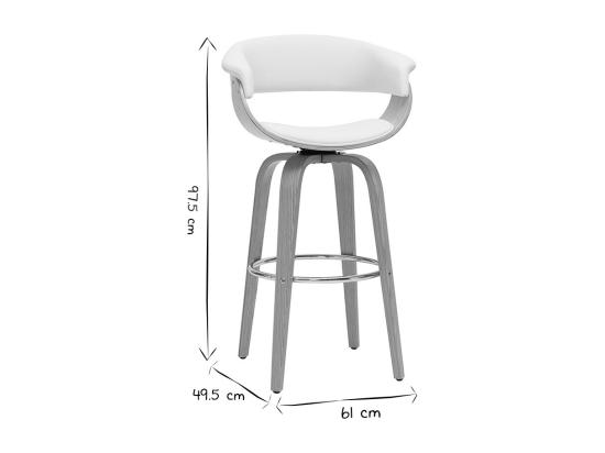 Vente Unique Tabouret De Bar Design Pivotant Blanc Et Bois Clair H67 Cm OKTAV