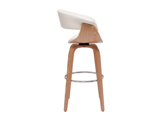 vente unique Tabouret de bar design pivotant blanc et bois clair H67 cm OKTAV