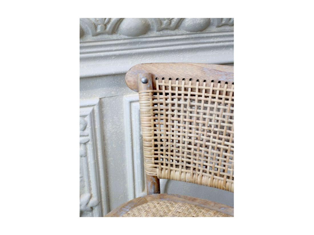 Vente Unique Tabouret De Bar En Bois Et Osier Marron 43.5 X 51.5 X 103 Cm