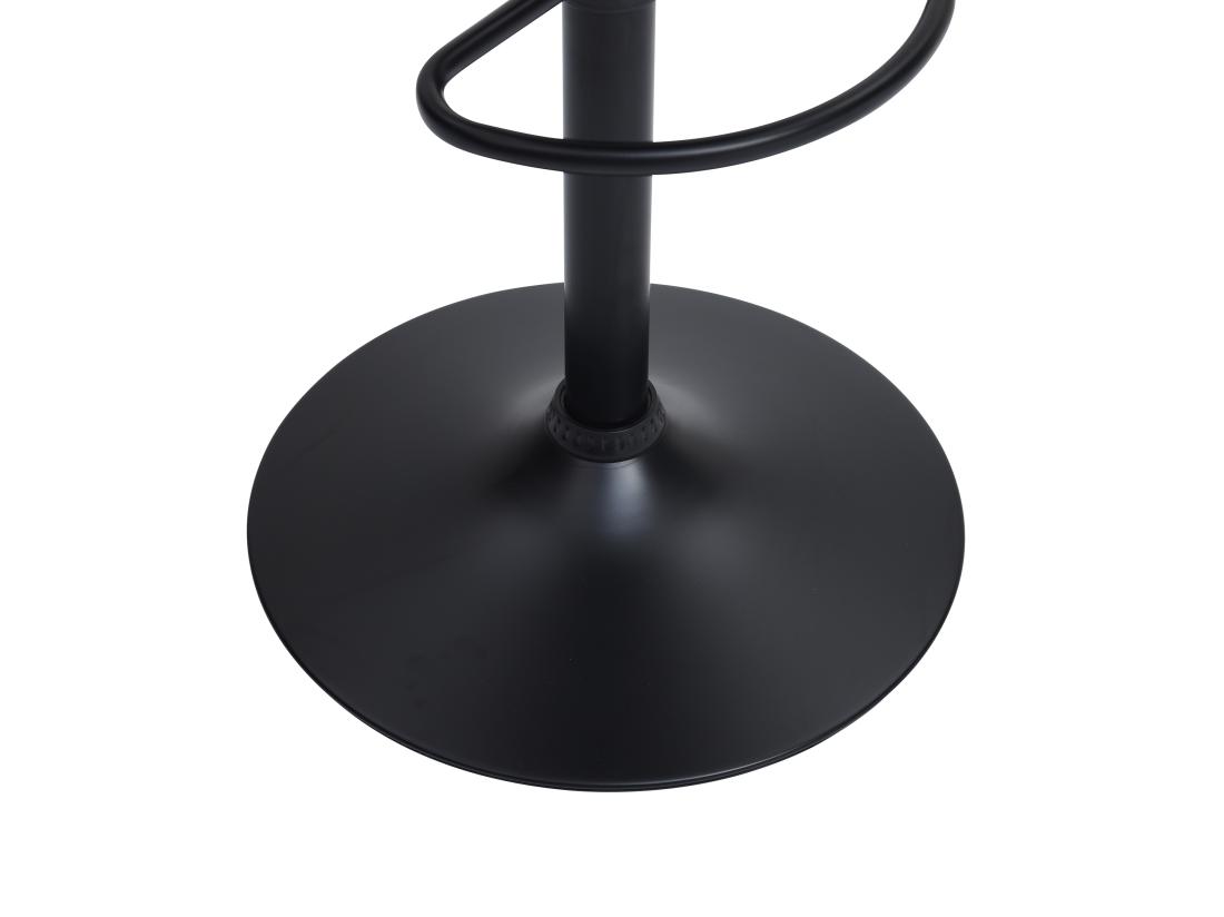 Vente Unique Tabouret De Bar En Velours Côtelé Et Métal Noir - Hauteur Réglable - Crème - MASURIE