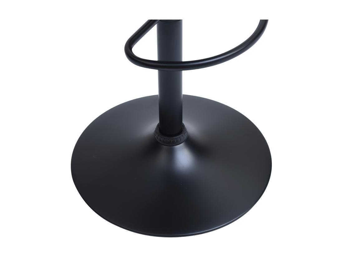 Vente Unique Tabouret De Bar En Velours Et Métal - Hauteur Réglable - Noir - MASURIE