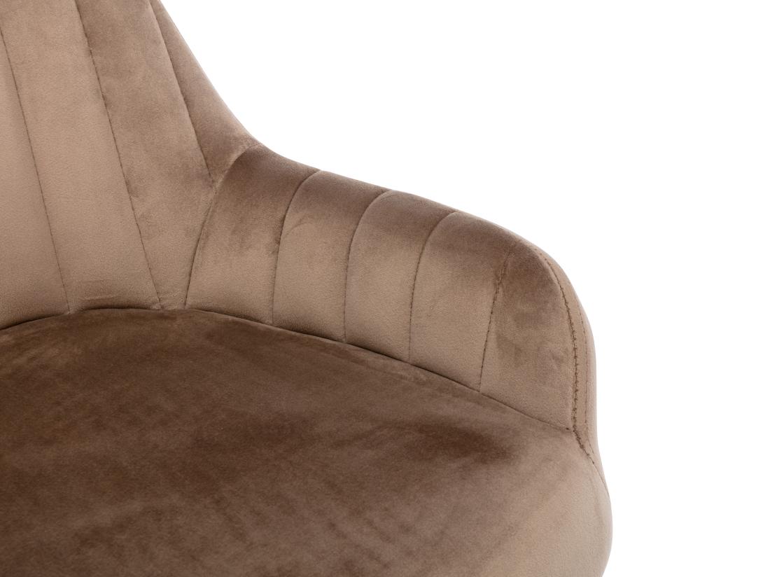 Vente Unique Tabouret De Bar En Velours Et Pieds Bois De Hêtre - Beige - ELEANA