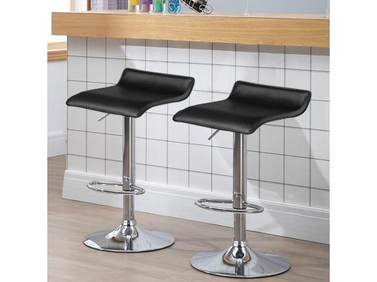 Vente Unique Tabouret De Bar Lot De 2 Chaise Bar Hauteur Réglable Chaise Bar Cuisine En Cuir PU Rotatif Sur 360° Repose-Pieds Cadre En Acier (Noir)