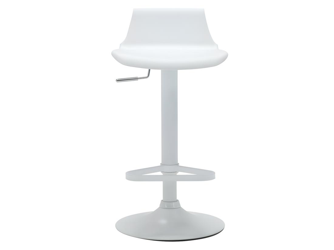 Vente Unique Tabouret De Bar - Polypropylène - Hauteur Réglable - Coloris Blanc - CALAS