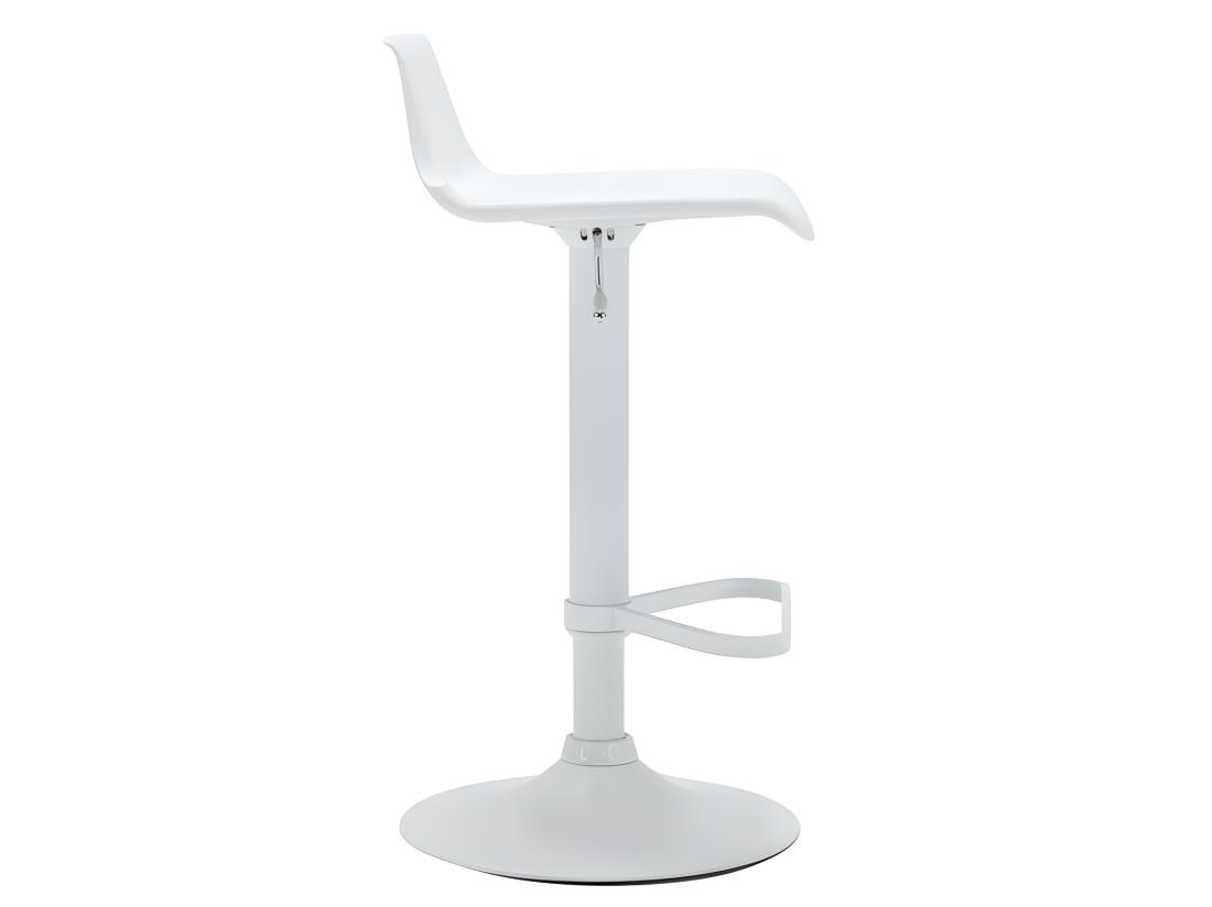 Vente Unique Tabouret De Bar - Polypropylène - Hauteur Réglable - Coloris Blanc - CALAS