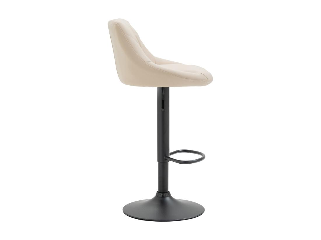 Vente Unique Tabouret De Bar - Similicuir & Noir - Crème - Lazio