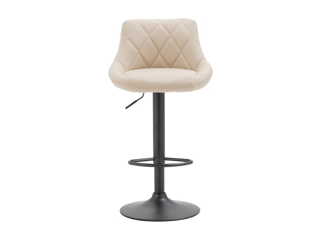 Vente Unique Tabouret De Bar - Similicuir & Noir - Crème - Lazio