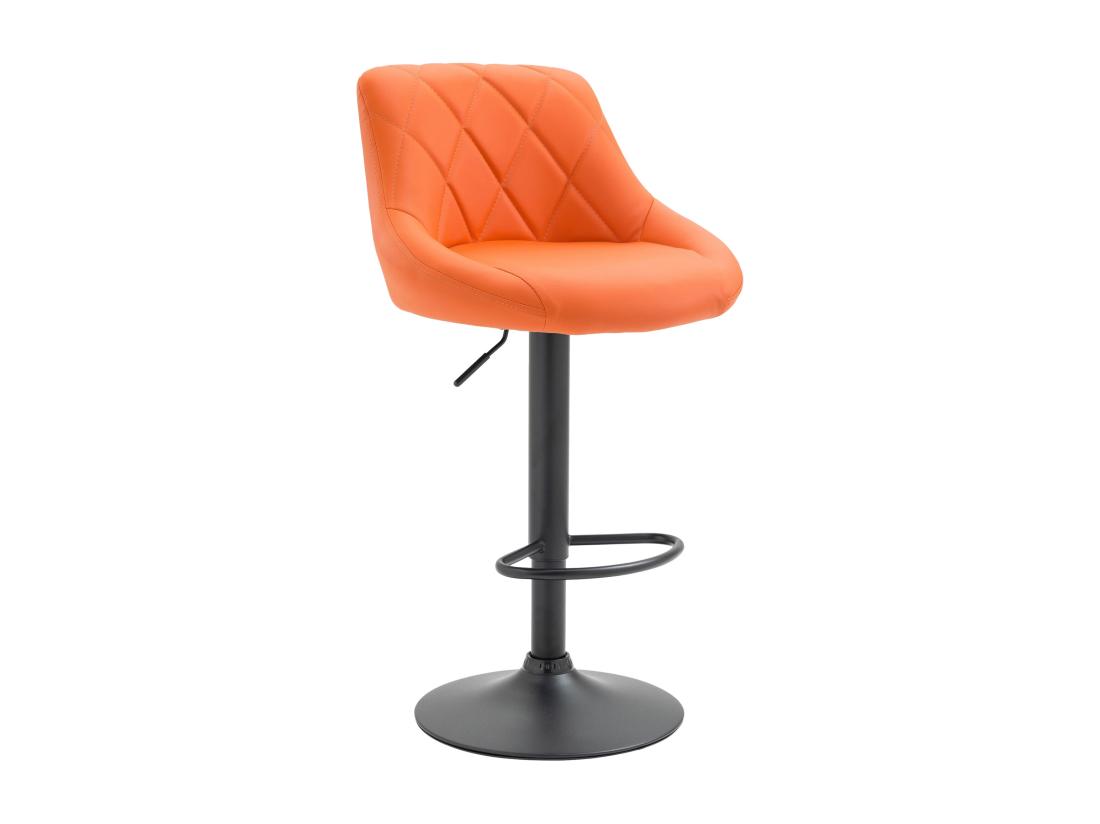 Vente Unique Tabouret De Bar - Similicuir & Noir - Orange - Lazio
