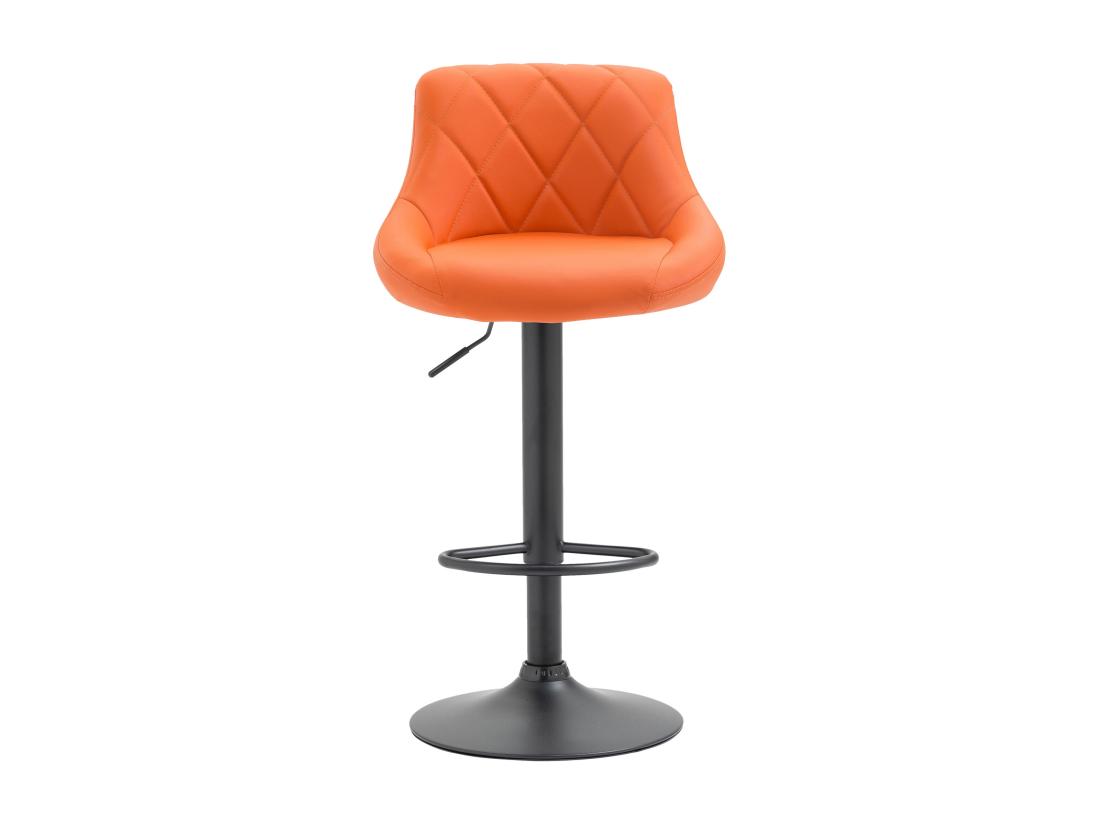 Vente Unique Tabouret De Bar - Similicuir & Noir - Orange - Lazio