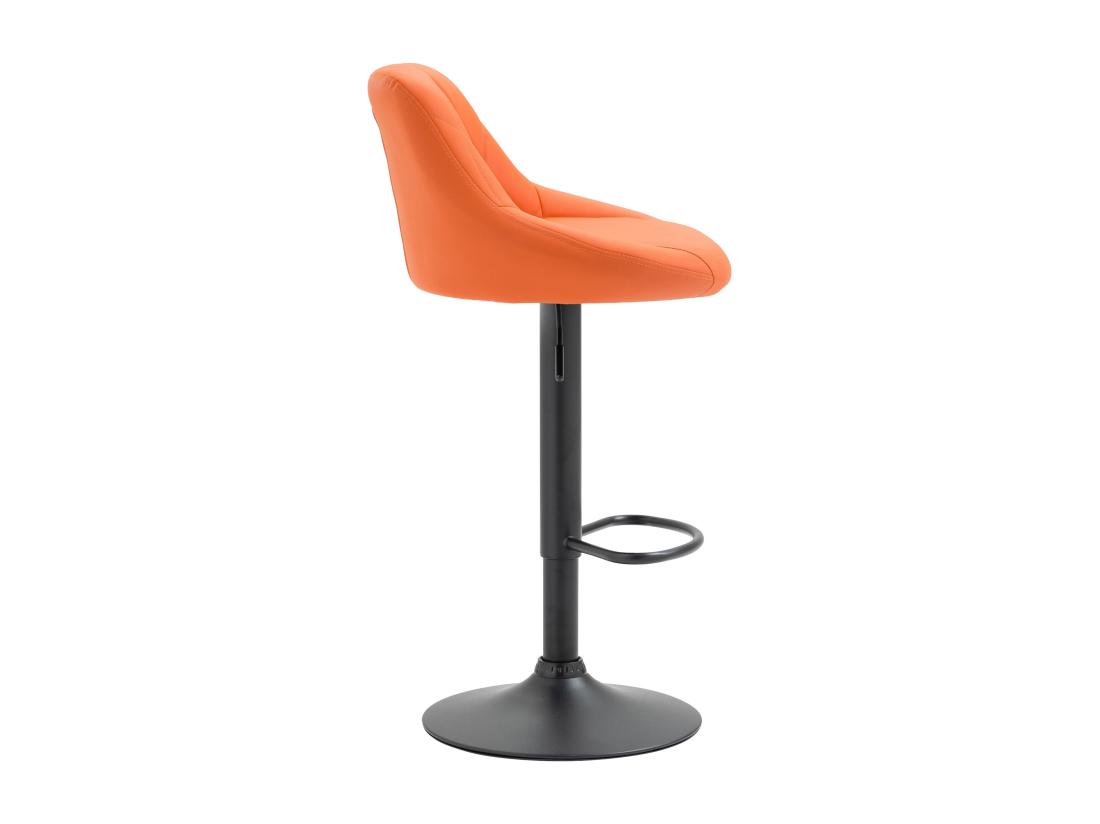Vente Unique Tabouret De Bar - Similicuir & Noir - Orange - Lazio