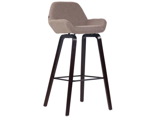 vente unique Tabouret de bar - Tissu & Bois - Taupe - Newnan