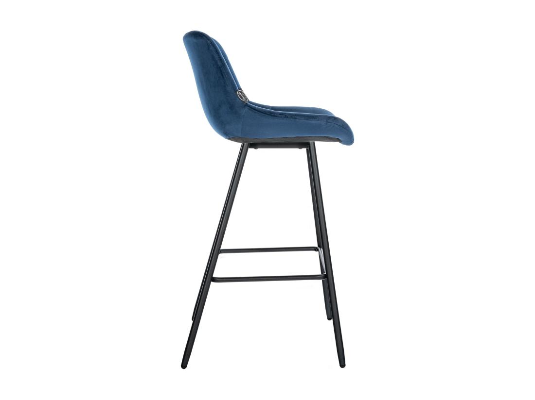 Vente Unique Tabouret De Bar - Velours & Métal - Bleu - Weston