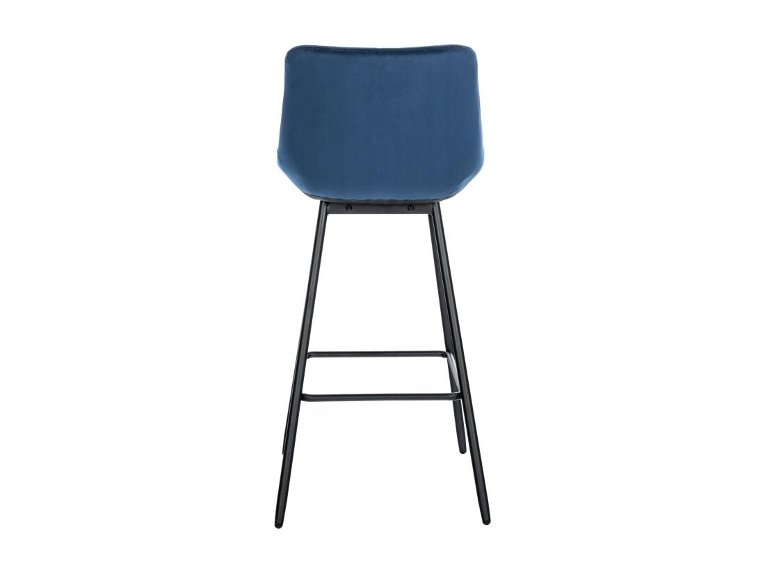 Vente Unique Tabouret De Bar - Velours & Métal - Bleu - Weston