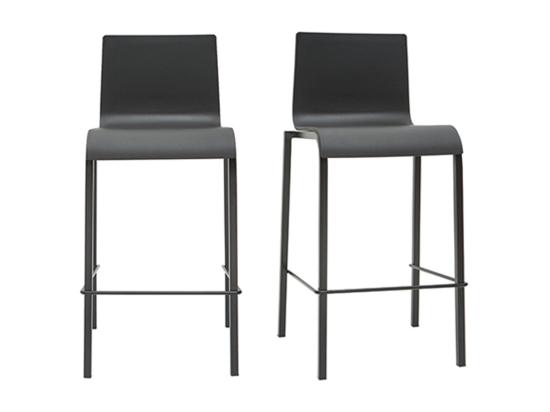 vente unique Tabourets de bar design empilables noirs H65 cm (lot de 2) KUPA