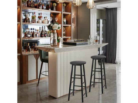 vente unique Tabourets de bar lot de 2 chaise de bar industrielle avec repose-pieds (noir)
