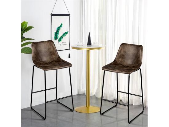 Vente Unique Tabourets De Bar (lot De 2) Repose-pieds Hauteur Assise 75cm Marron Rustique
