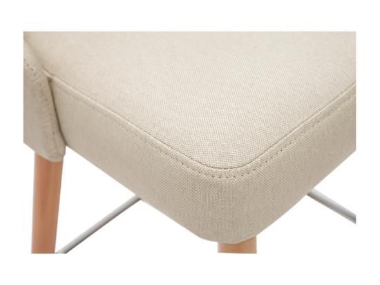 Vente Unique Tabourets De Bar Scandinaves Pivotants 360° En Tissu Beige Et Bois Hêtre Massif H65 Cm (lot De 2) HASTA