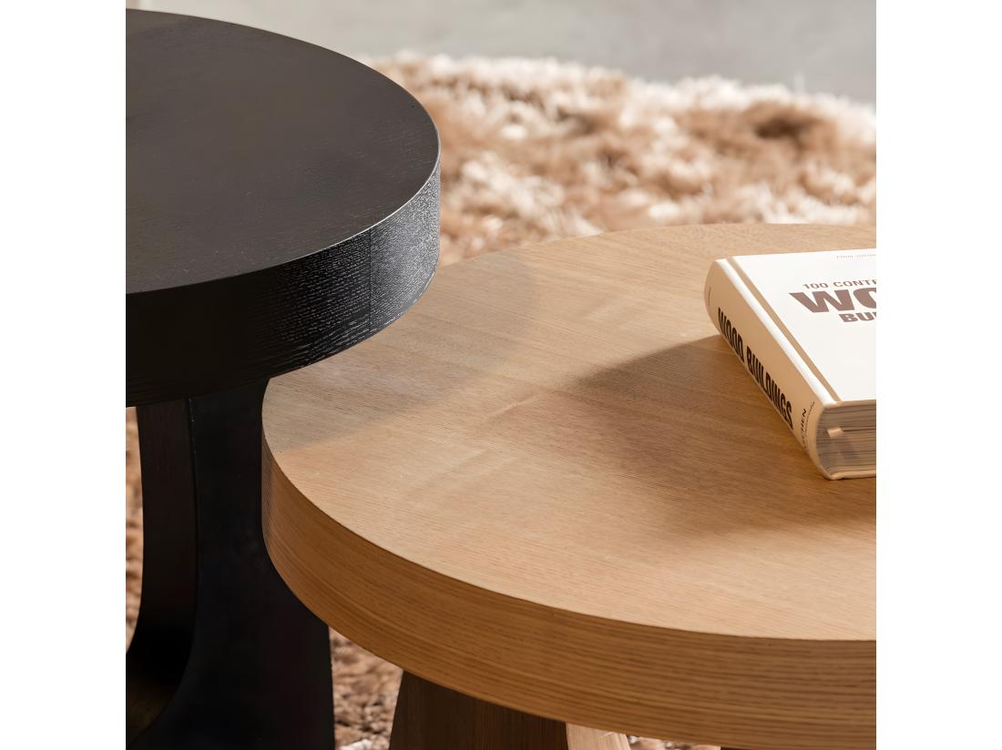 Vente Unique Tala - Table D'appoint Ronde En Bois ø45cm - Noir