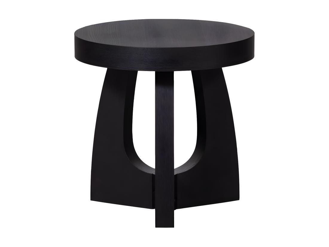 vente unique Tala - Table d'appoint ronde en bois ø45cm - Noir