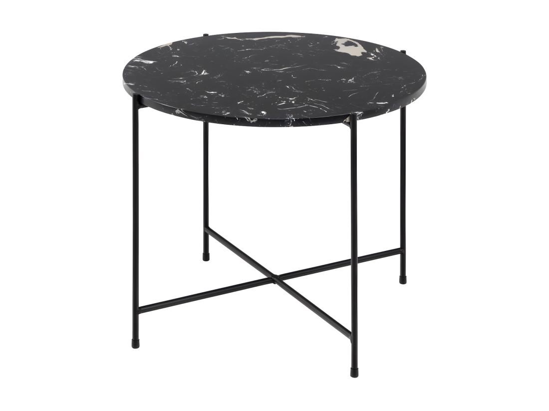 Vente Unique Tangara - Table D'appoint Ronde En Marbre ø52cm - Noir