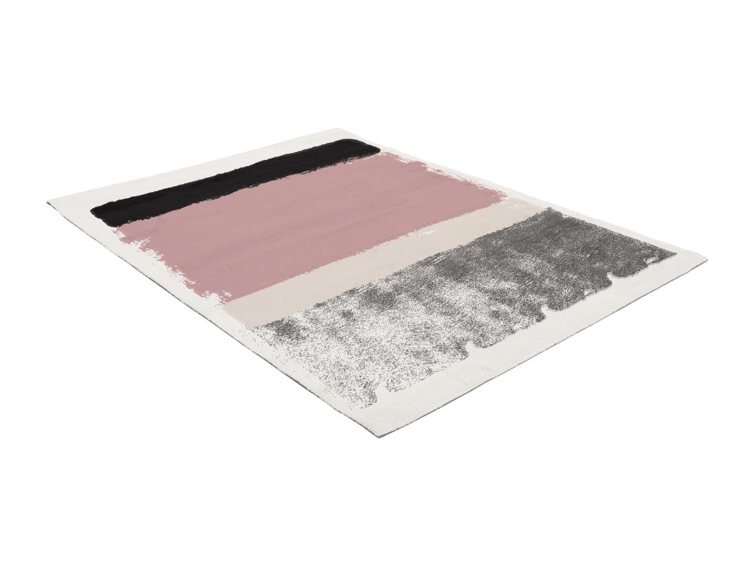 Vente Unique Tapis 160 X 230 Cm - Rose Gris Et Blanc - CAMDEN